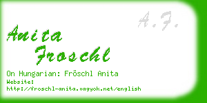 anita froschl business card