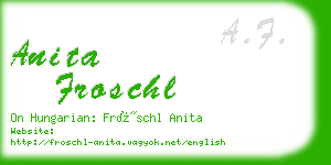 anita froschl business card
